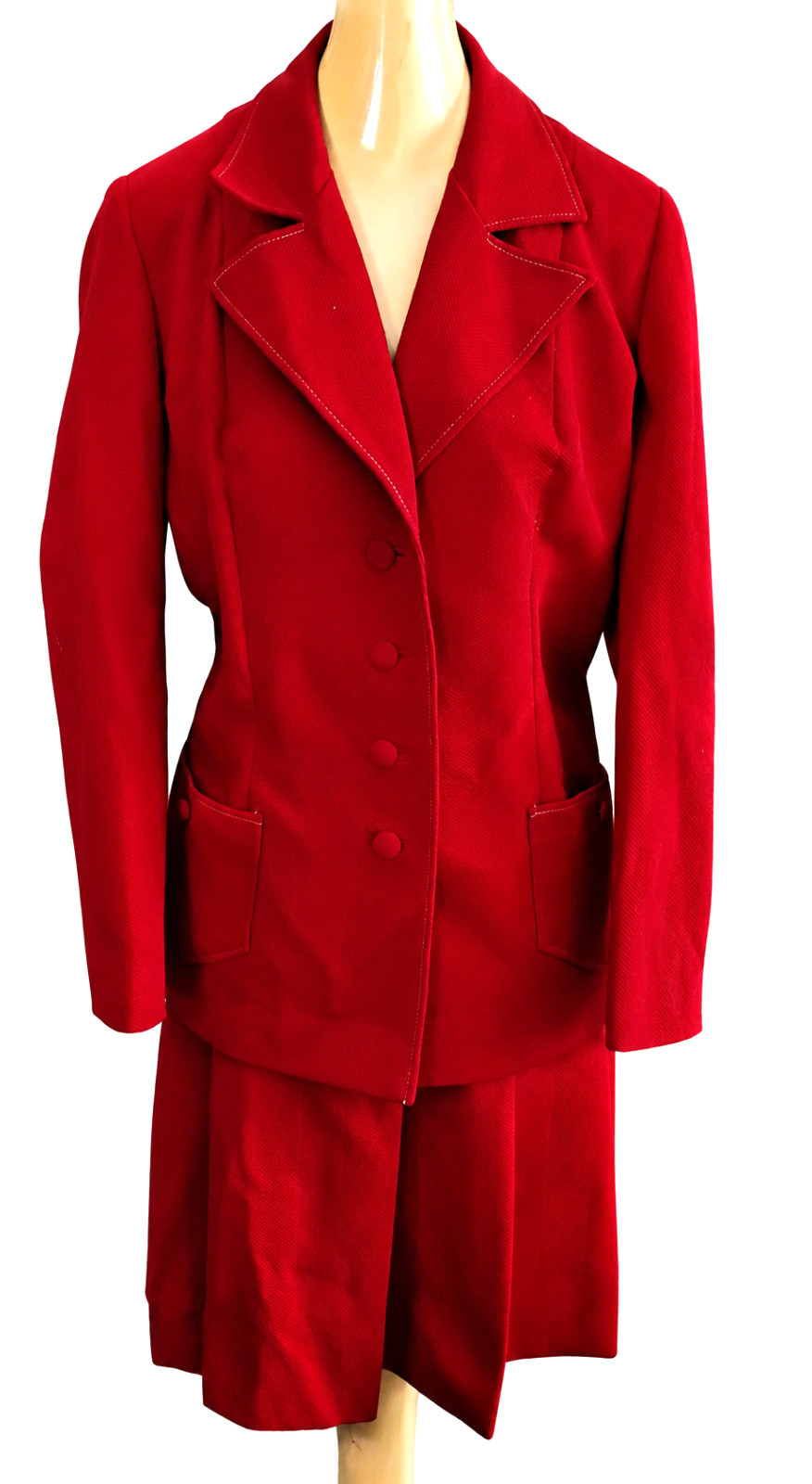 1970s Vintage Red Western Skirt Suit 1973 ViGrand Ole Opry Connection Size Large