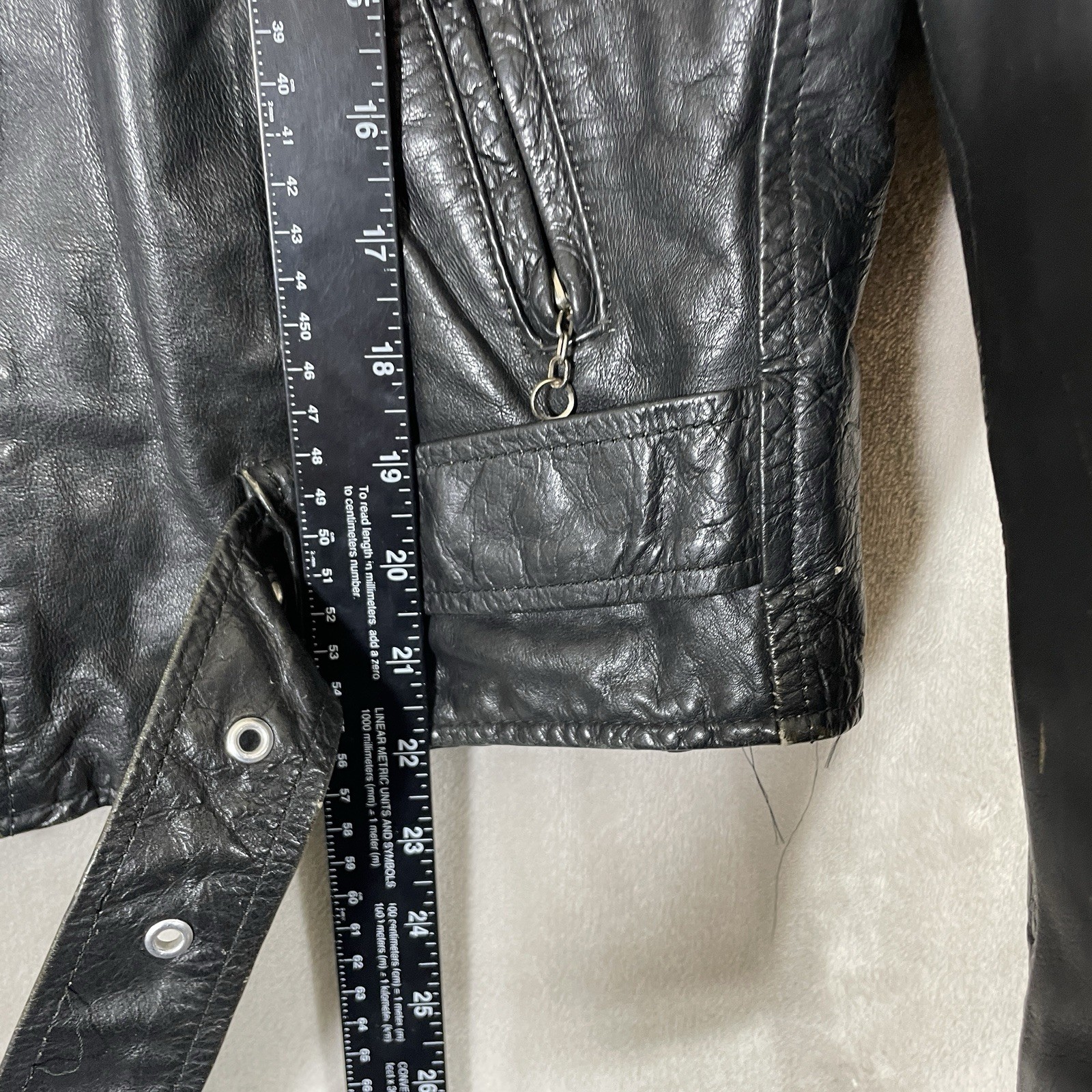 Vintage 70s Excelled Leather Jacket Womens 12 Made in USA Motorcycle Biker *read
