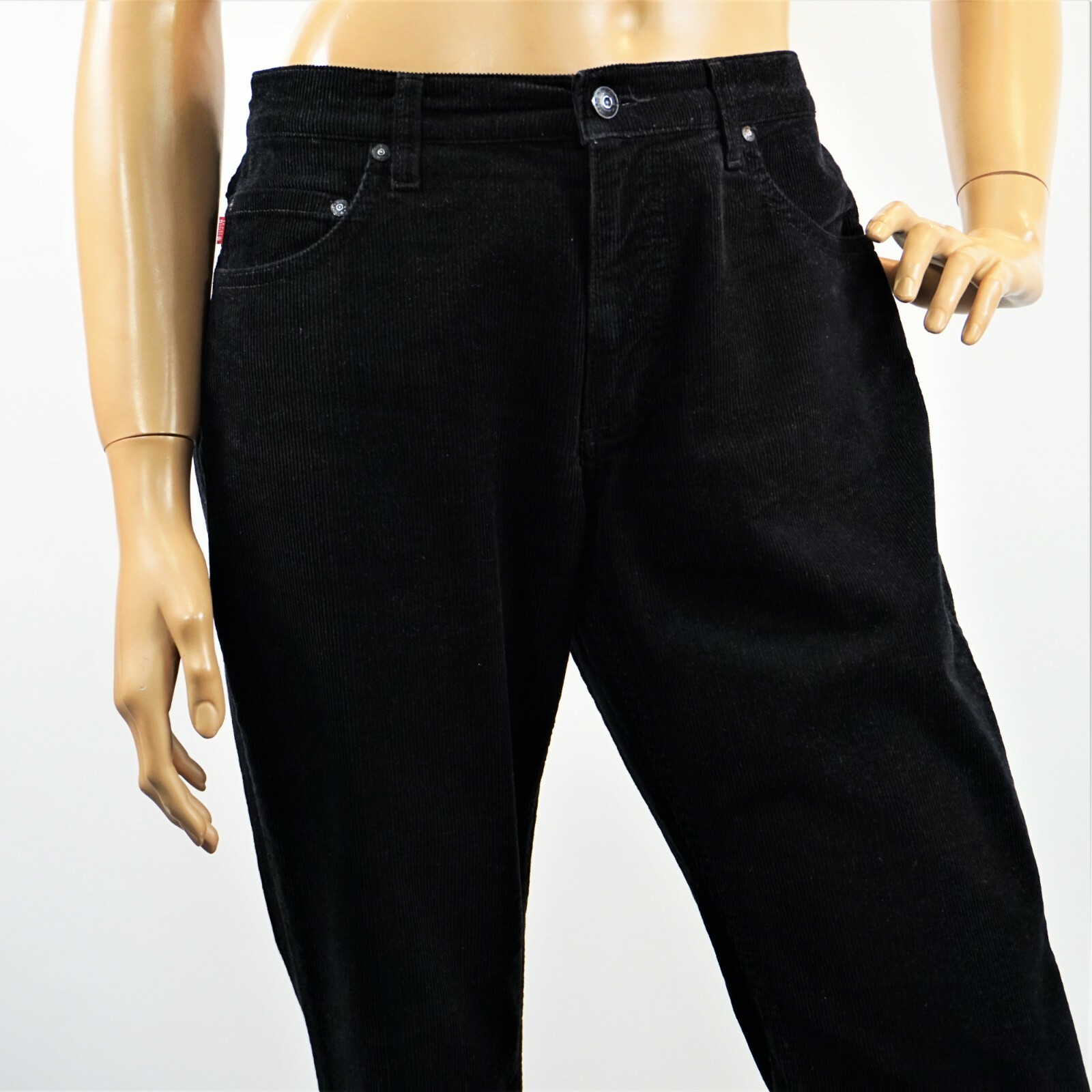 Mustang Corduroy Jeans Wide Leg Black 32 x 34 Vintage Germany