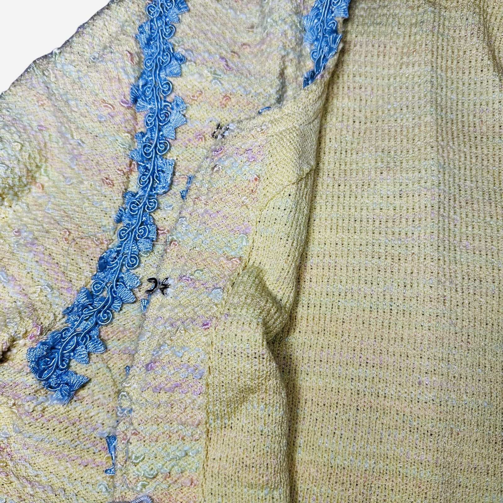 Vintage 1960’s Handmade Blazer Jacket Cardigan Pastel Tweed Jackie O Kennedy S/M