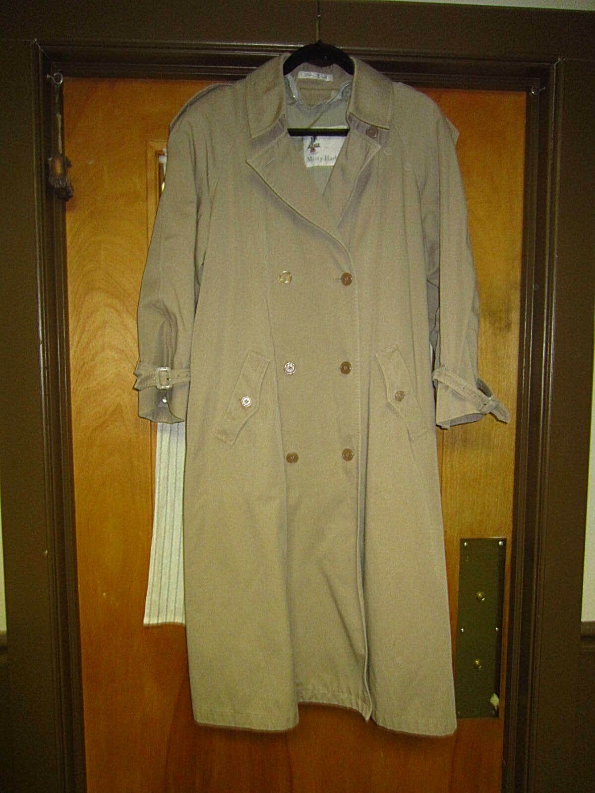 VINTAGE MISTY HARBOR TRENCH COAT~KHAKI BEIGE~SIZE 12R~NO BELT