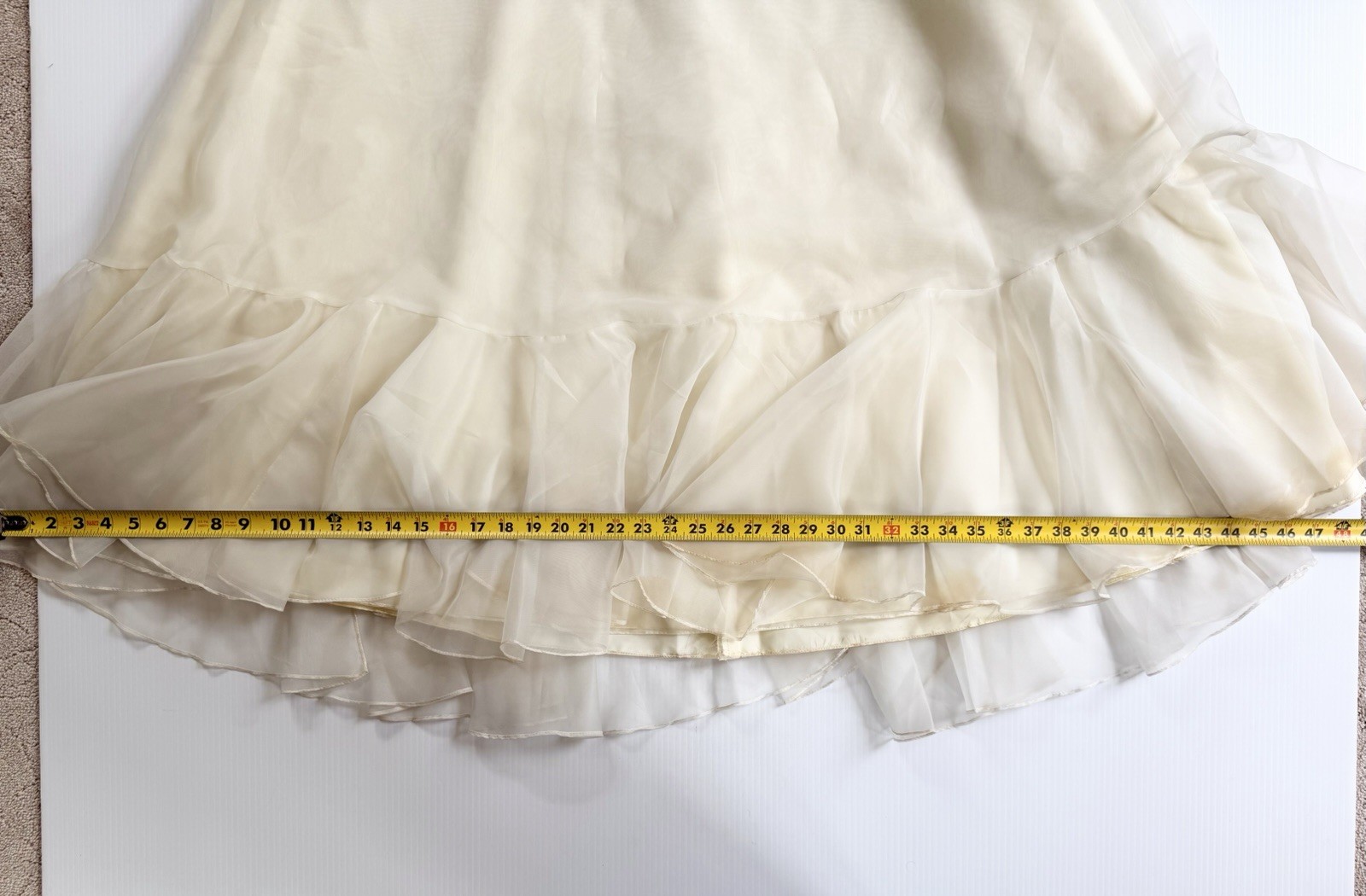 Vintage Pale Yellow Lorrie Deb Gown, Ruffles, Prom Dress
