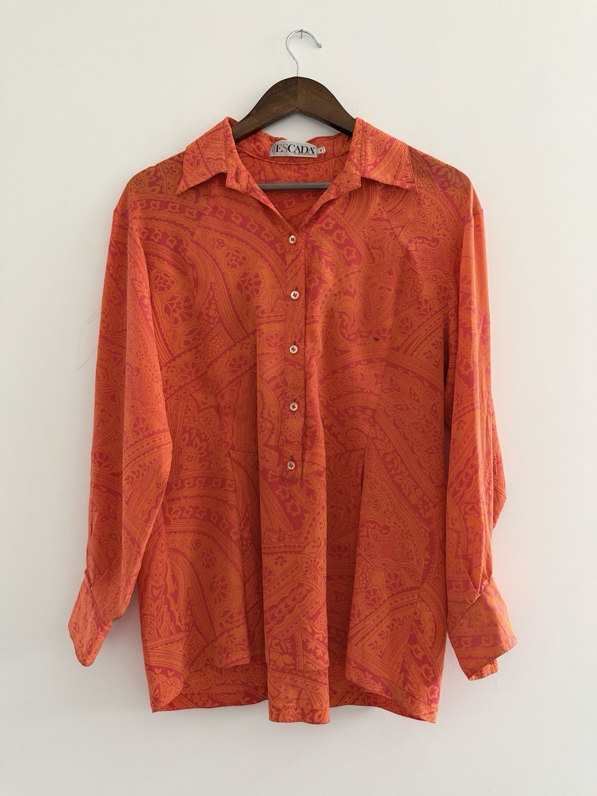 Vintage Escada By Margaretha Ley Germany Paisley Blouse 100% Silk Rare