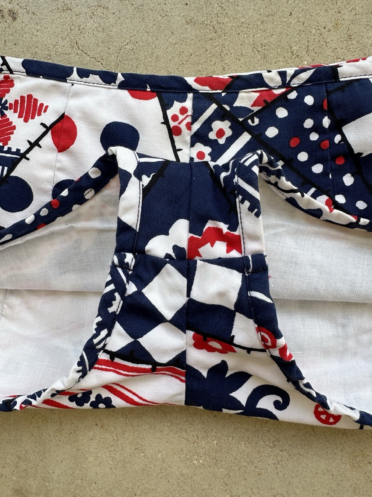 1960s Patchwork Print Lace Up Swim Bottoms Hot Pants Mod Floral Polka Dot S VTG