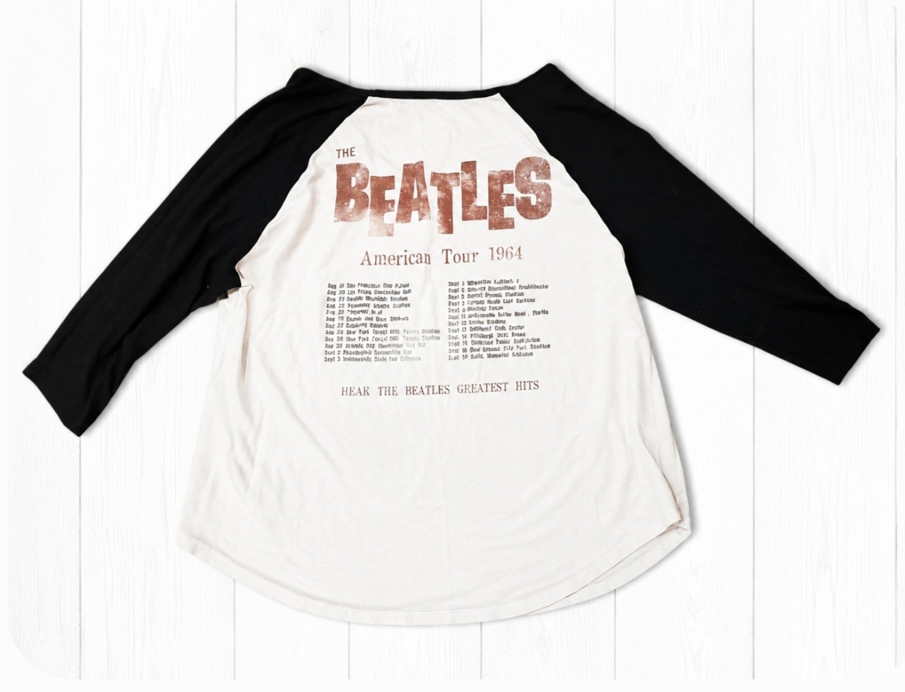 Vintage 2000&rsquo;s The Beatles raglan baseball t-shirt 3/4 Sleeve