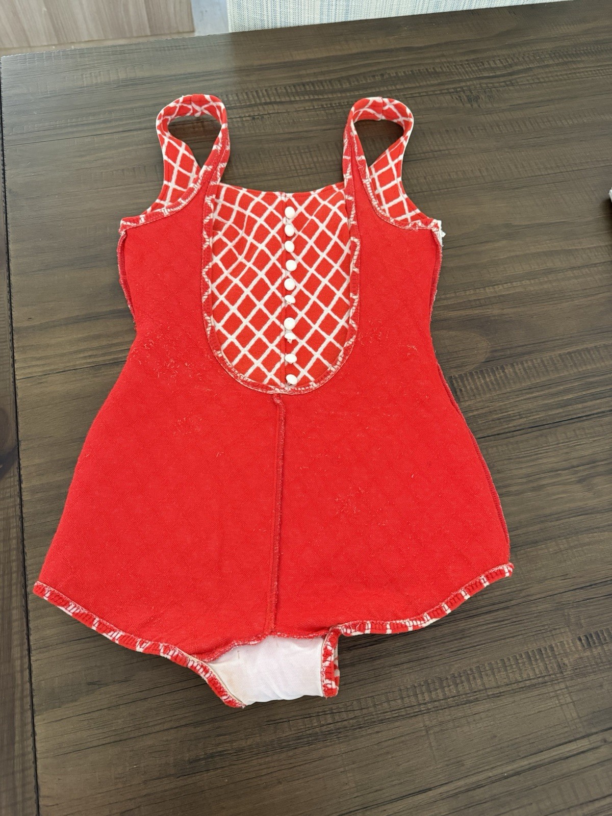 Vintage Bathing Suit – Red and White – Adorable!