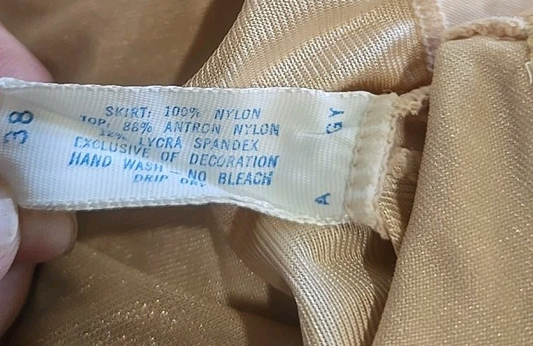 VTG Kayser Nude Strapless Slip Nylon Style 12199 Tall 38 Bust Side Slits VGUC