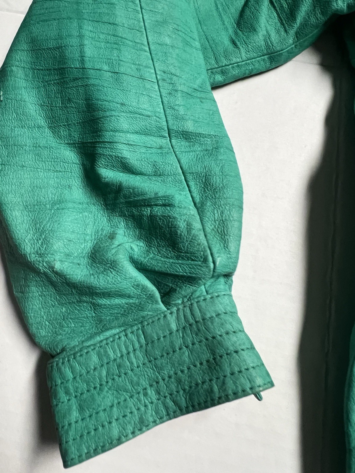 Vintage 80’s Split End Ltd. Leather Jacket Women’s Size 13/14 In Green
