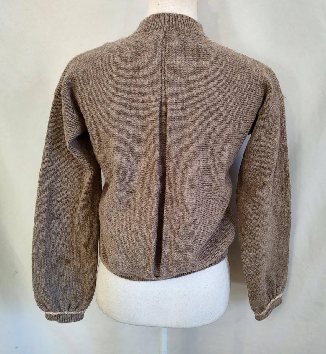 Vintage 60&rsquo;s Angie Dix Sweater Cardigan 100% New Wool Fancy Knit Rose Gray Small