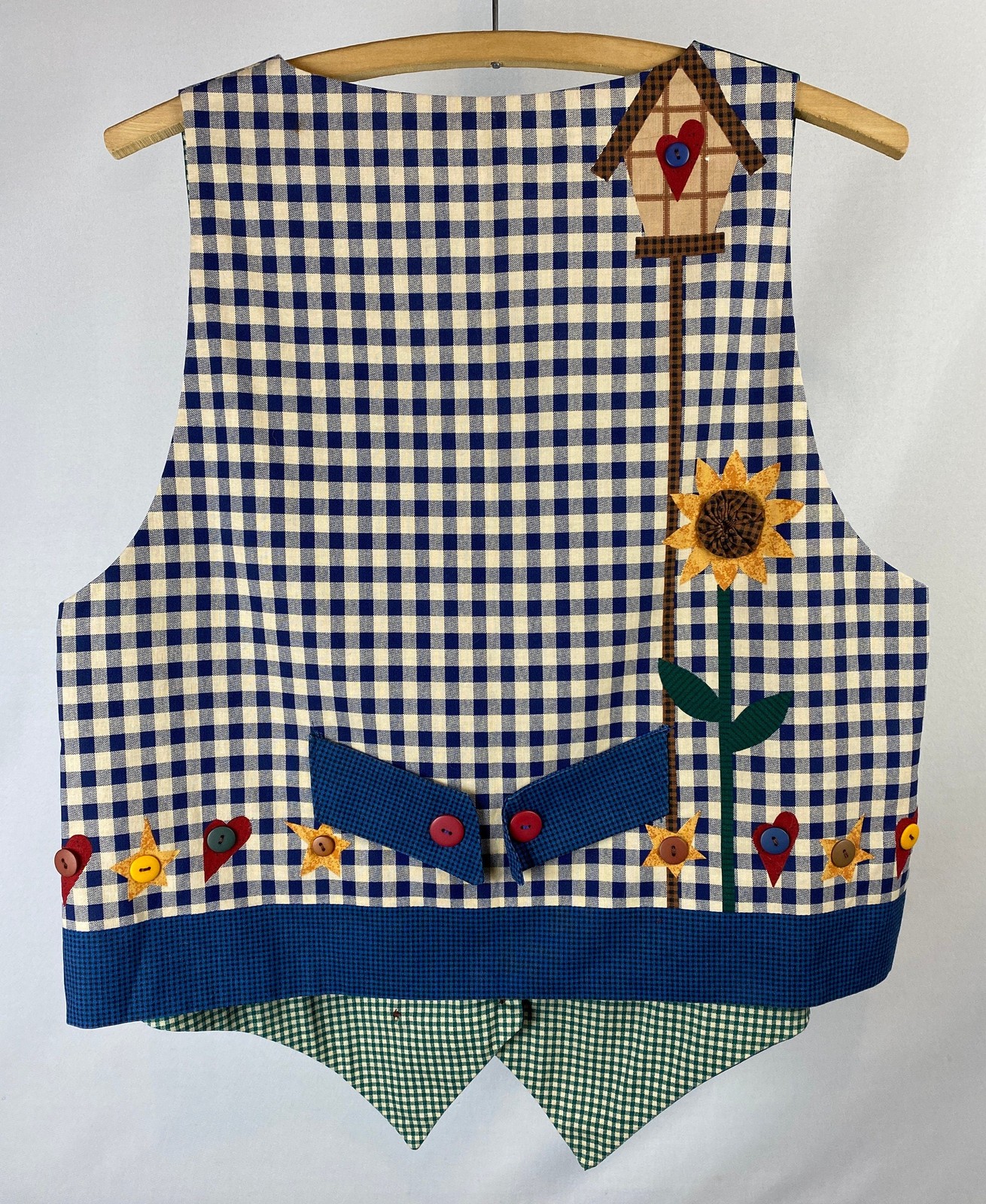 Handmade Sunflower Applique Vest – Grandma Core