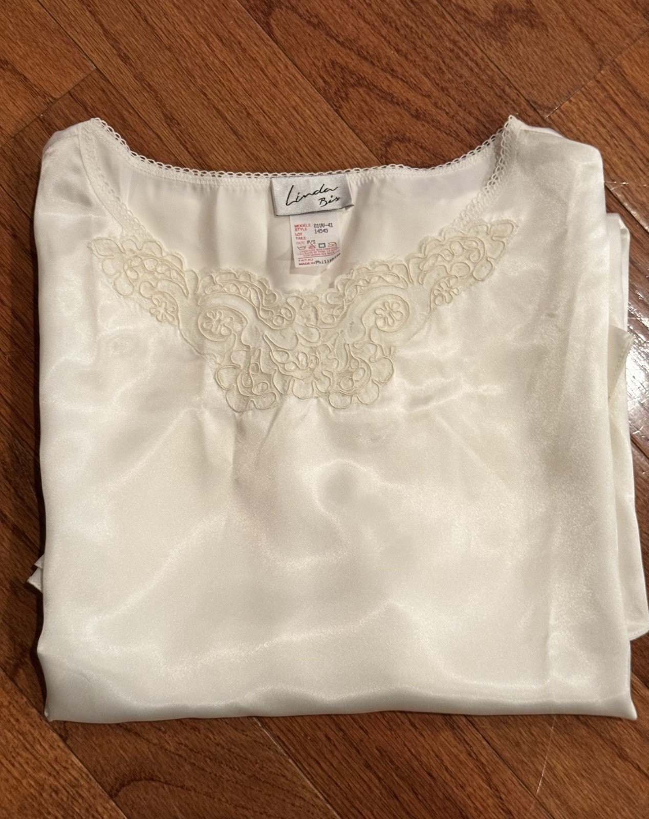 NWT Vintage Linda Bis White Satin/Lace Nighty NORDSTROM S Honeymoon Bridal