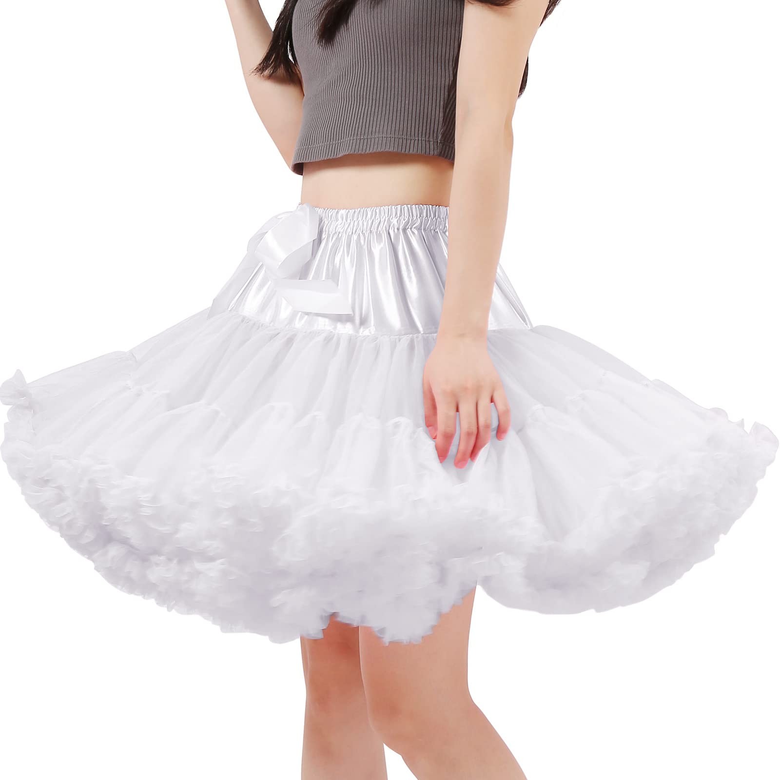 Womens Tutu Petticoat, Dance Half Slips, Cosplay Tulle Underskirt, Crinoline