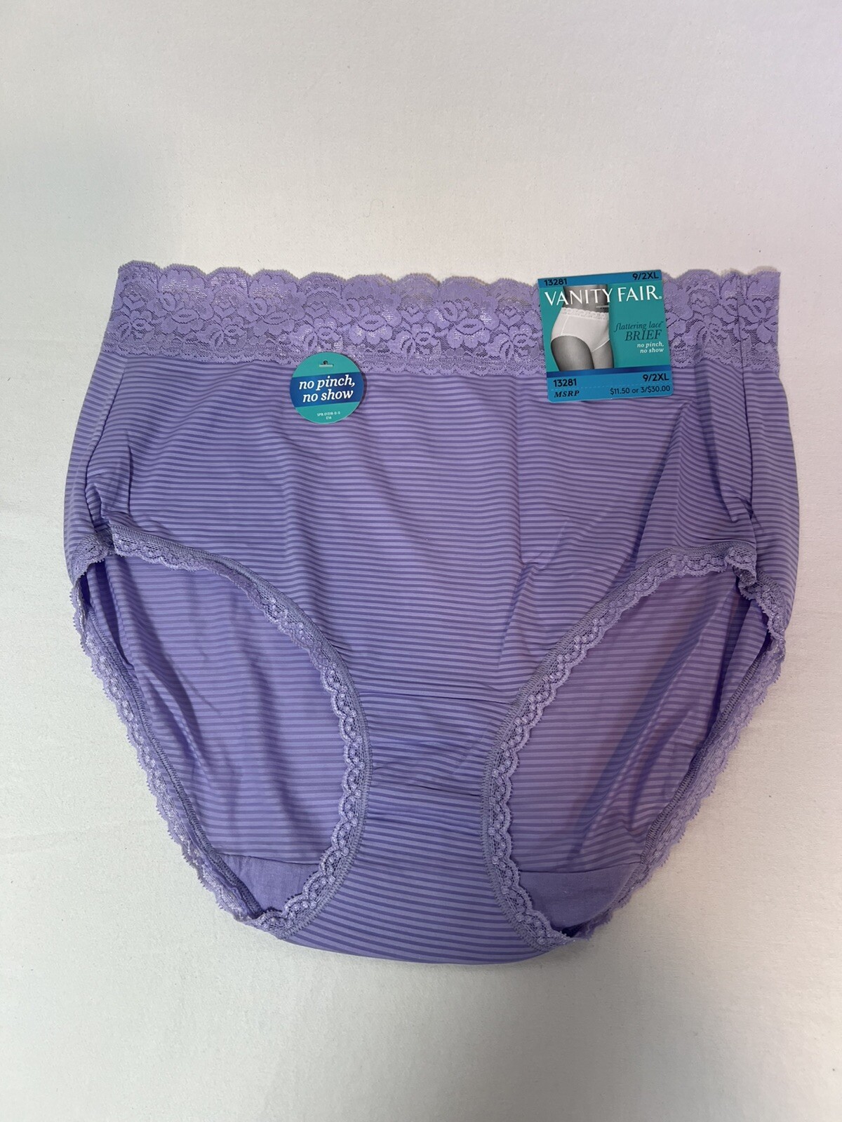 Silky Vanity Fair Flattering Lace 2XL/9 Amethyst Super Soft Panty NWT