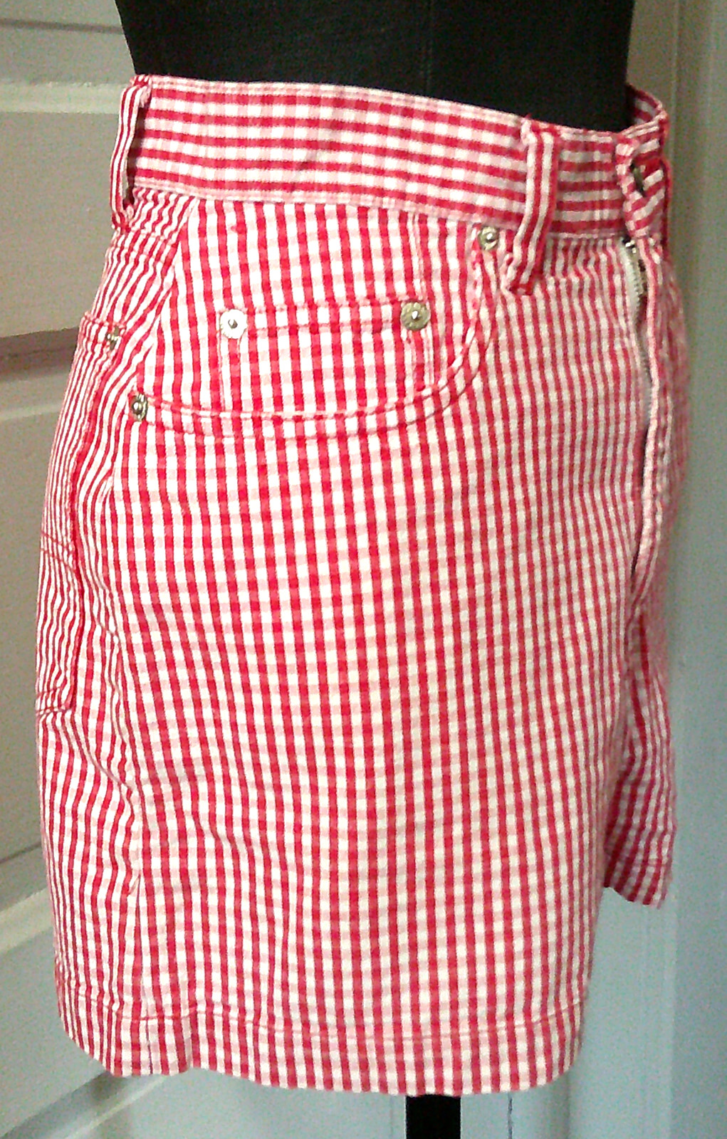 90&rsquo;s No. 4 EXPRESS JEANS Red Check Old School Shorts 5 / 6