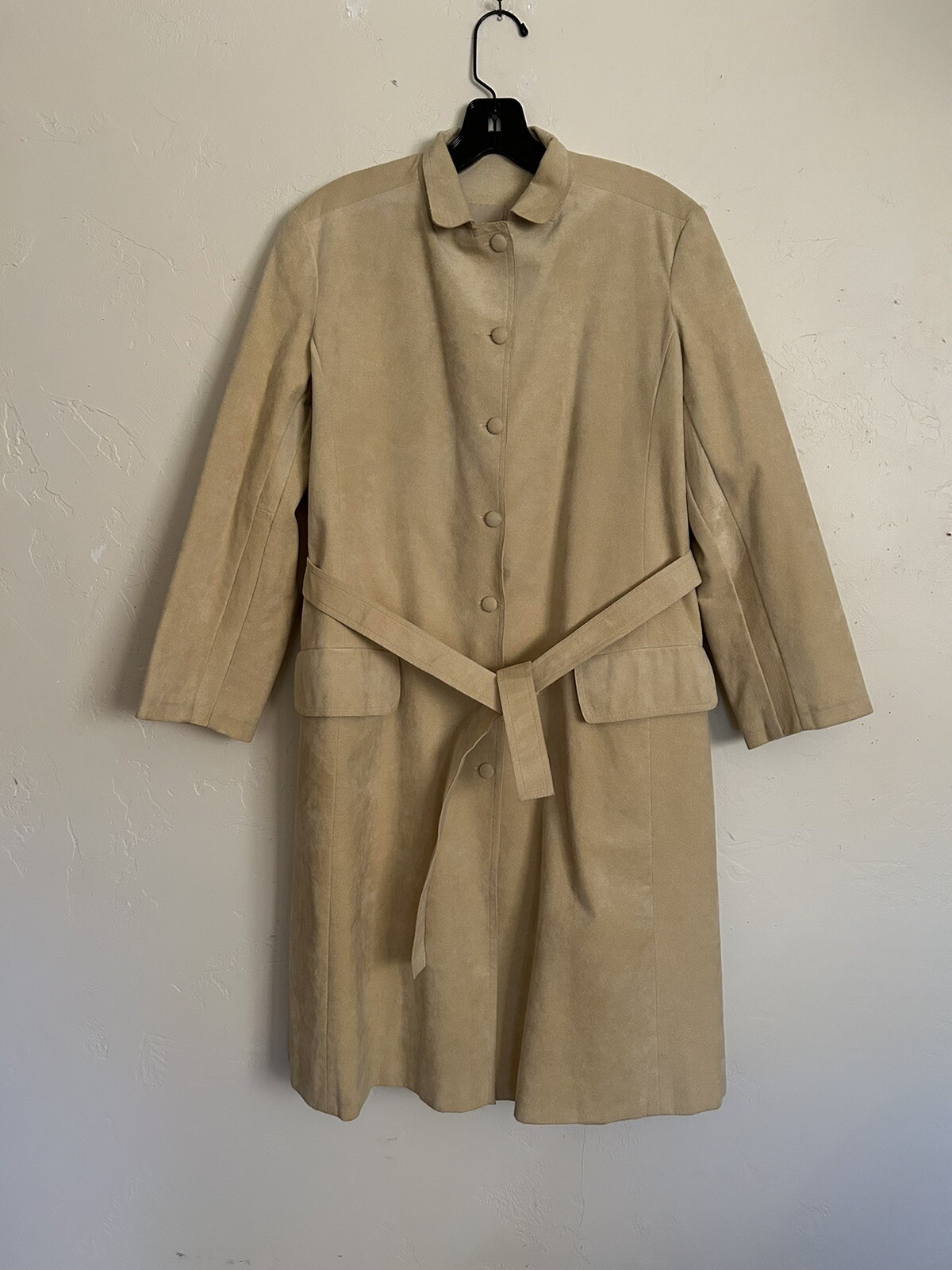 Vintage Roth-Le-Cover Beige Ultra Sued Lined Coat Wm&rsquo;s 7