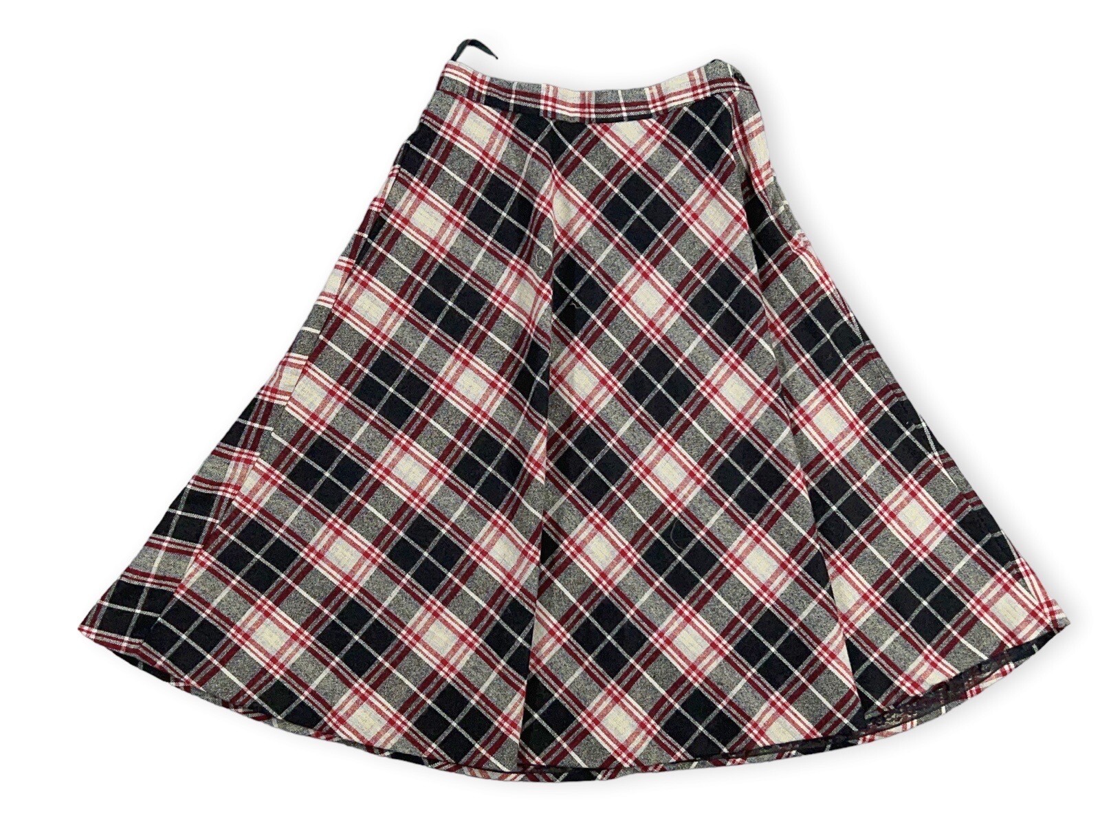 VINTAGE 70&rsquo;S WOOL SKIRT RETRO MJ CONCEPTS IN SPORTSWEAR PLAID SIZE 13
