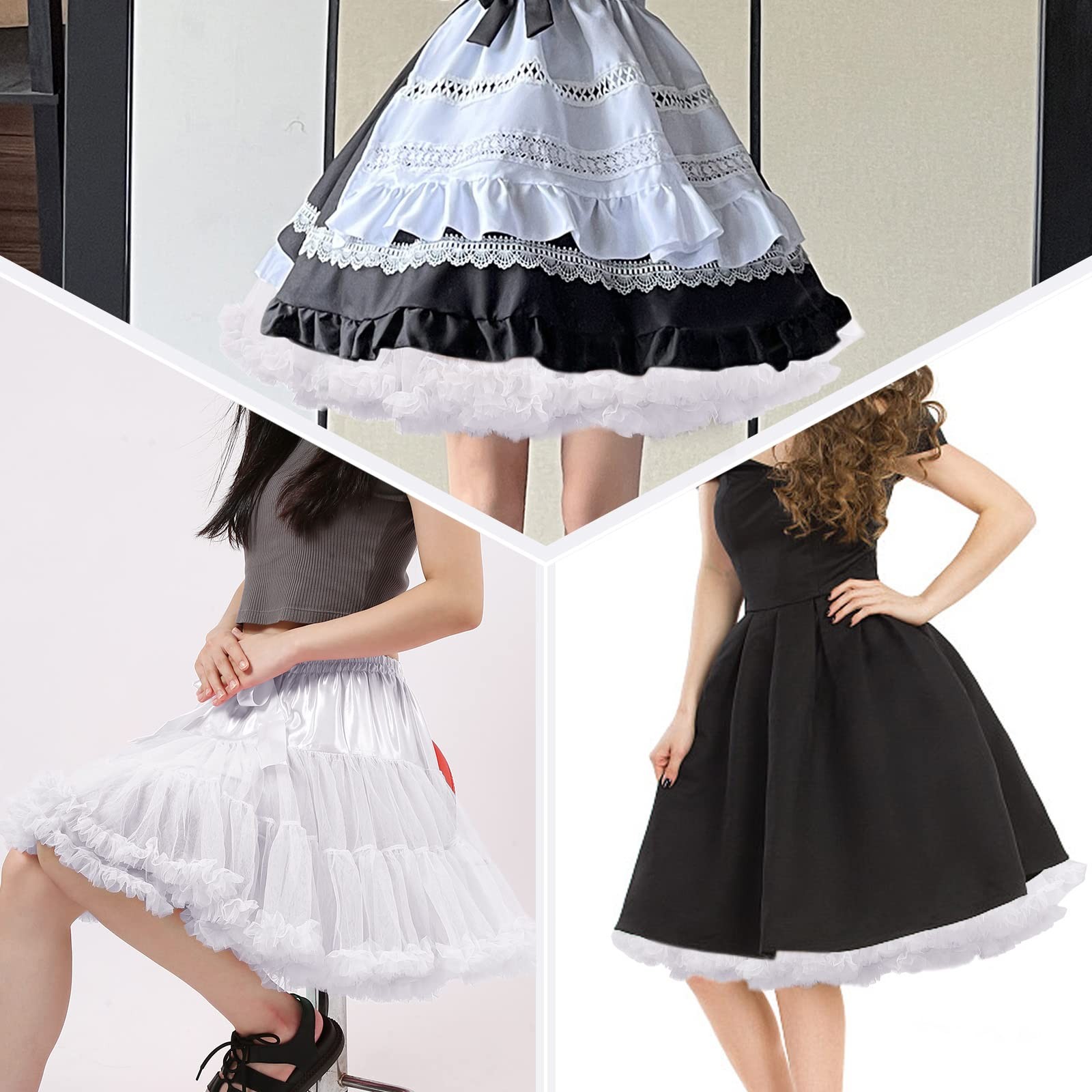 Womens Tutu Petticoat, Dance Half Slips, Cosplay Tulle Underskirt, Crinoline