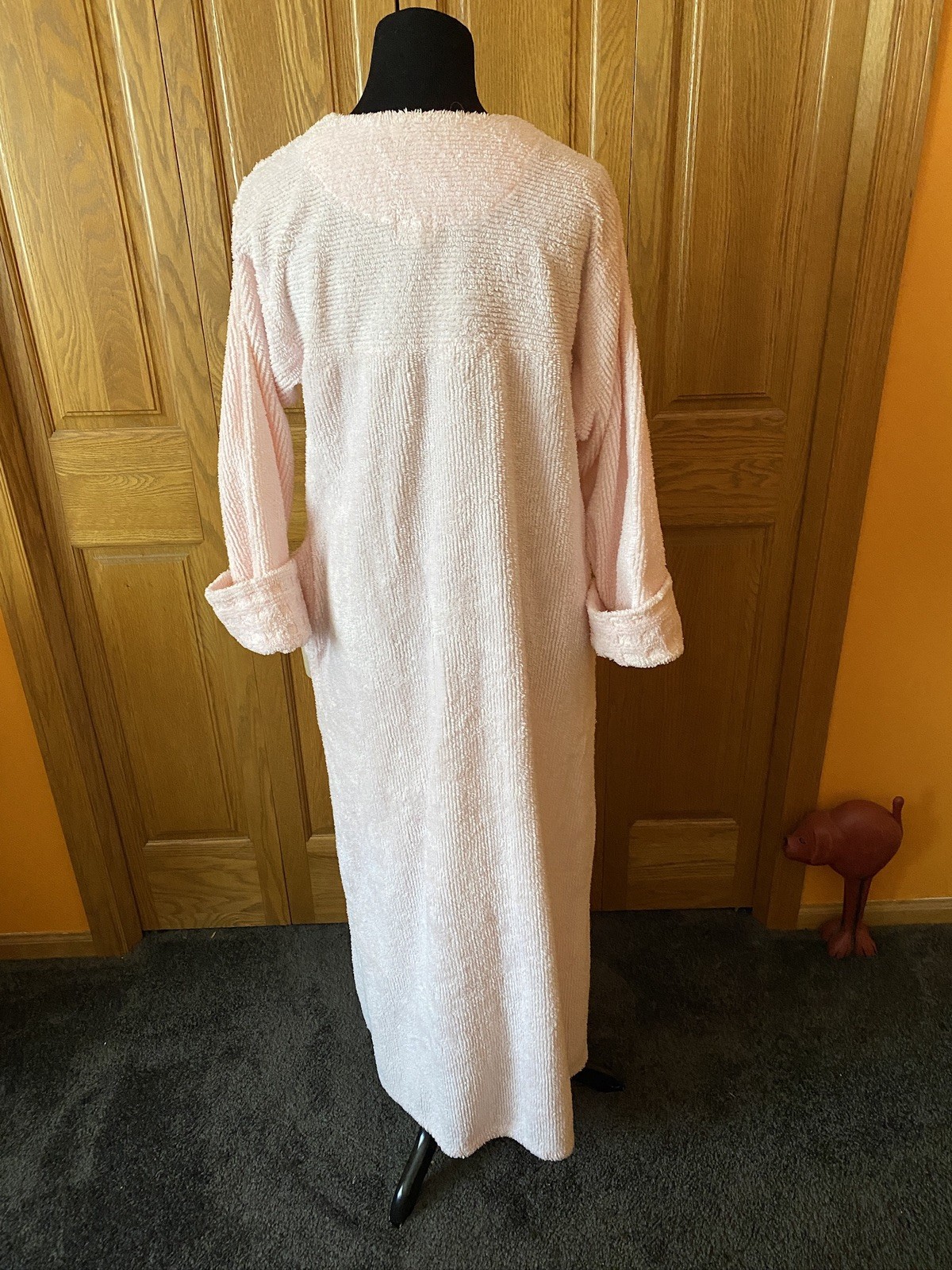 Vintage Chenille Full Length 1/2 Front Zipper Robe with Side Pockets Size Medium