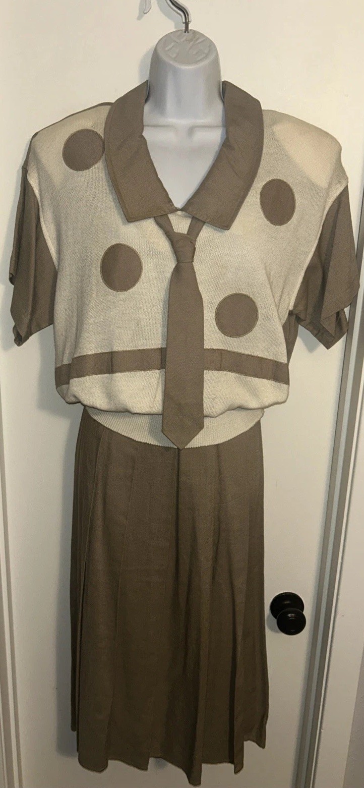 Vintage Donna Morgan For Non Stop Two Piece Sailor Inspired Dress 29.5” Waist