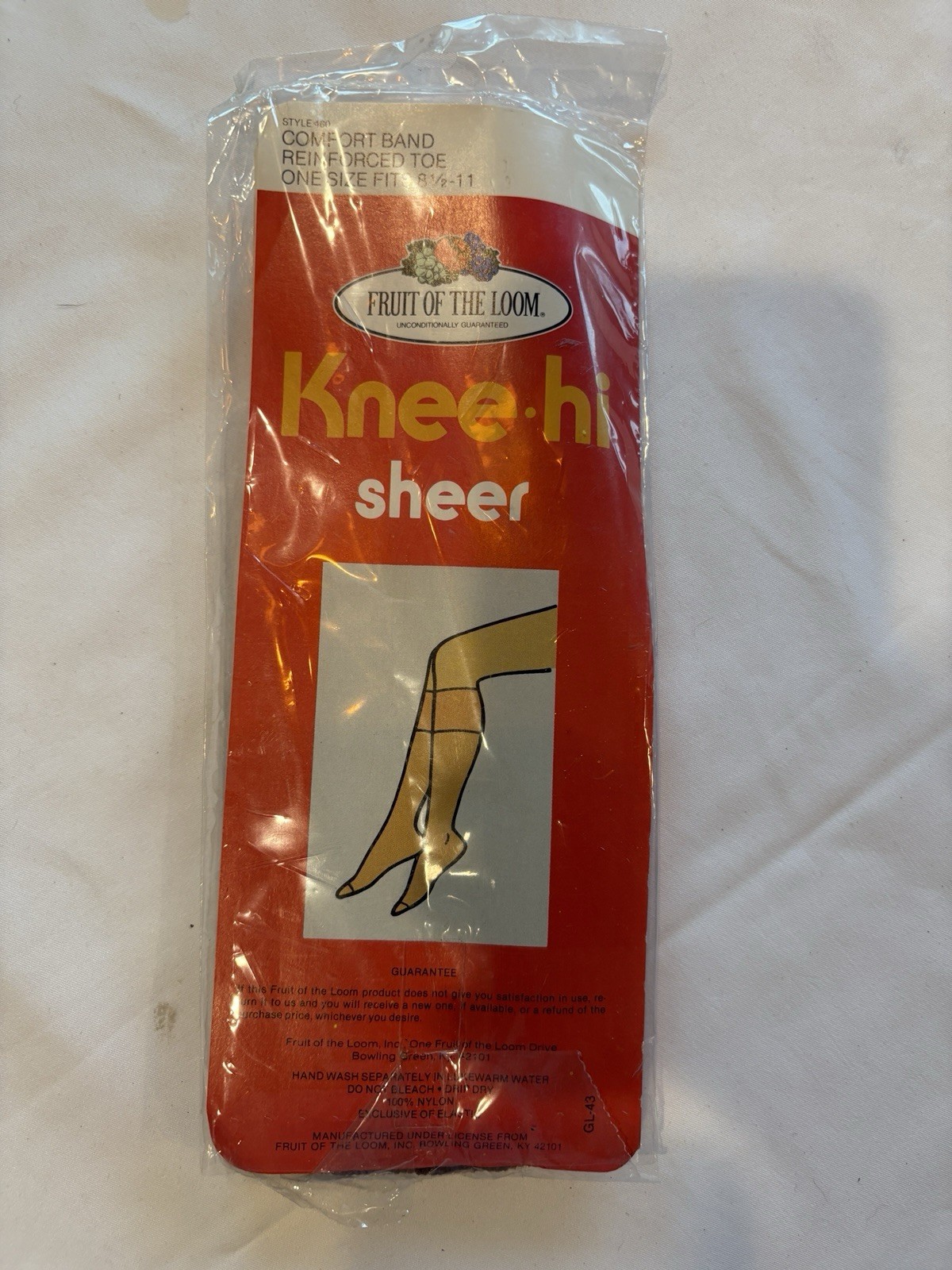 Vintage Fruit Of The Loom 2 Pairs Knee High Stockings Tropical Tan Size 8.5- 11