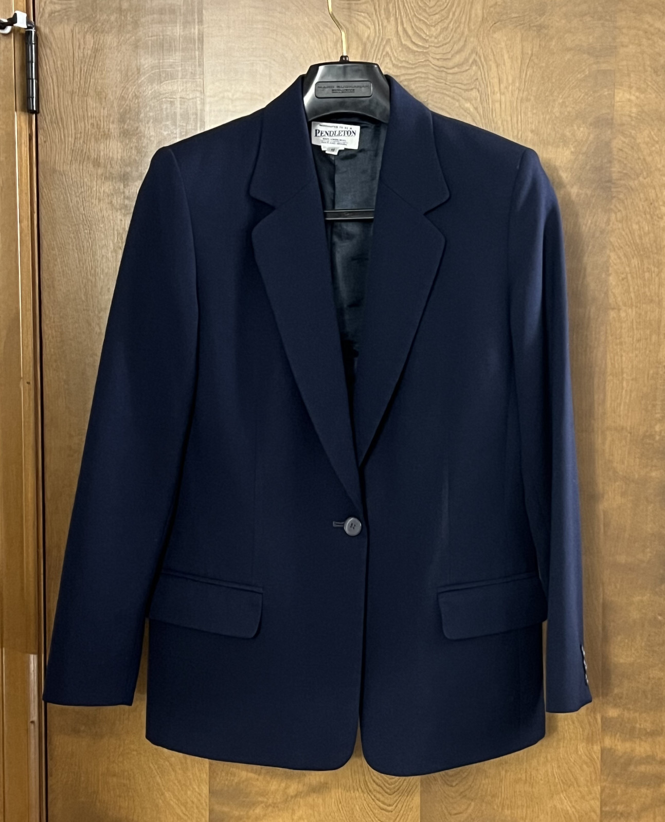 Vintage Pendleton Women&rsquo;s Virgin Wool Suit Jacket Blazer Navy Blue 10