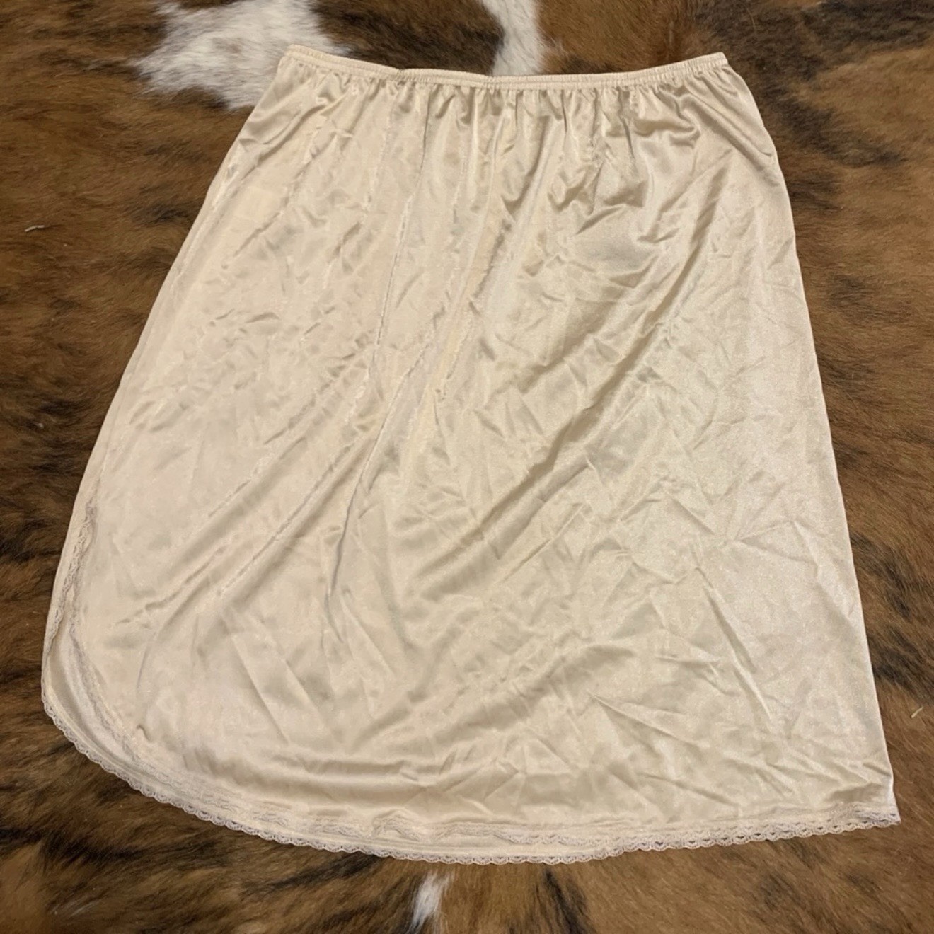Vanity Fair Nude Skirt Slip with Side Slit