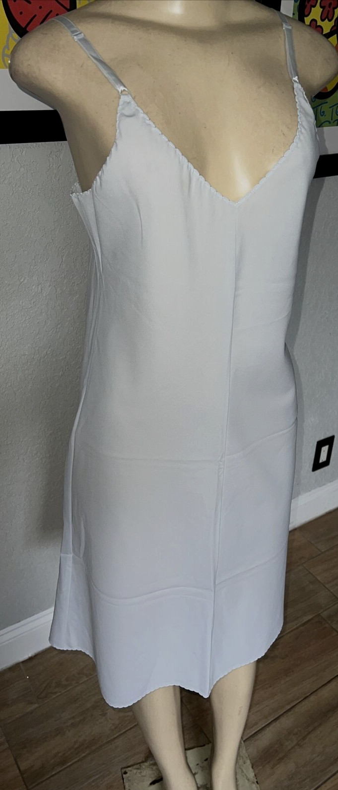 VTG J C PENNEY Baby Blue Semi Sheer Sz 32 Slip Dress / Nightgown xpb