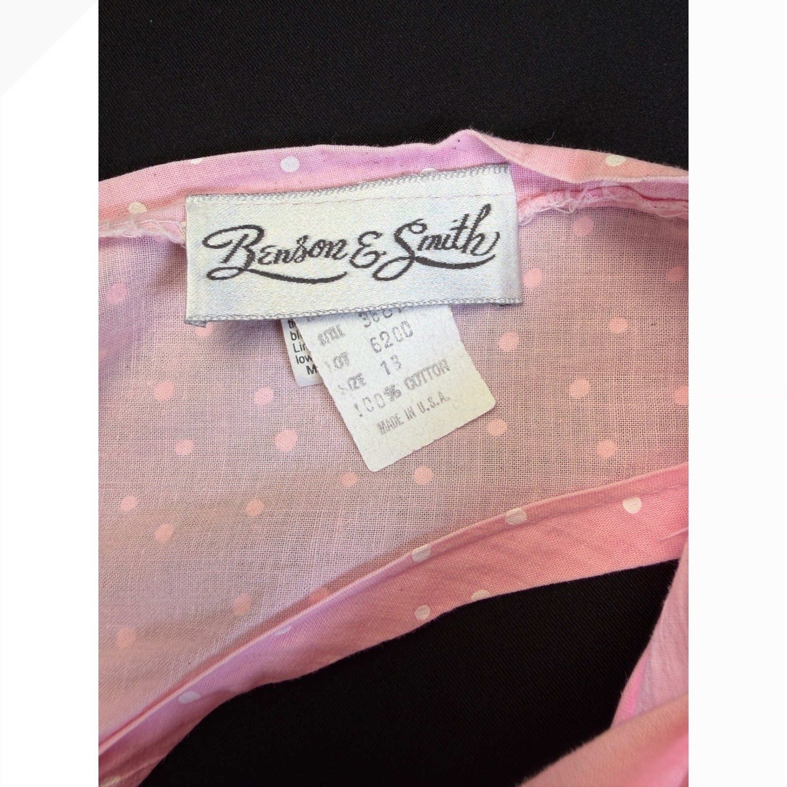 Benson E Smith Vintage 80s Pink Polka Dot Cotton Jumpsuit Size 13 Pockets Retro