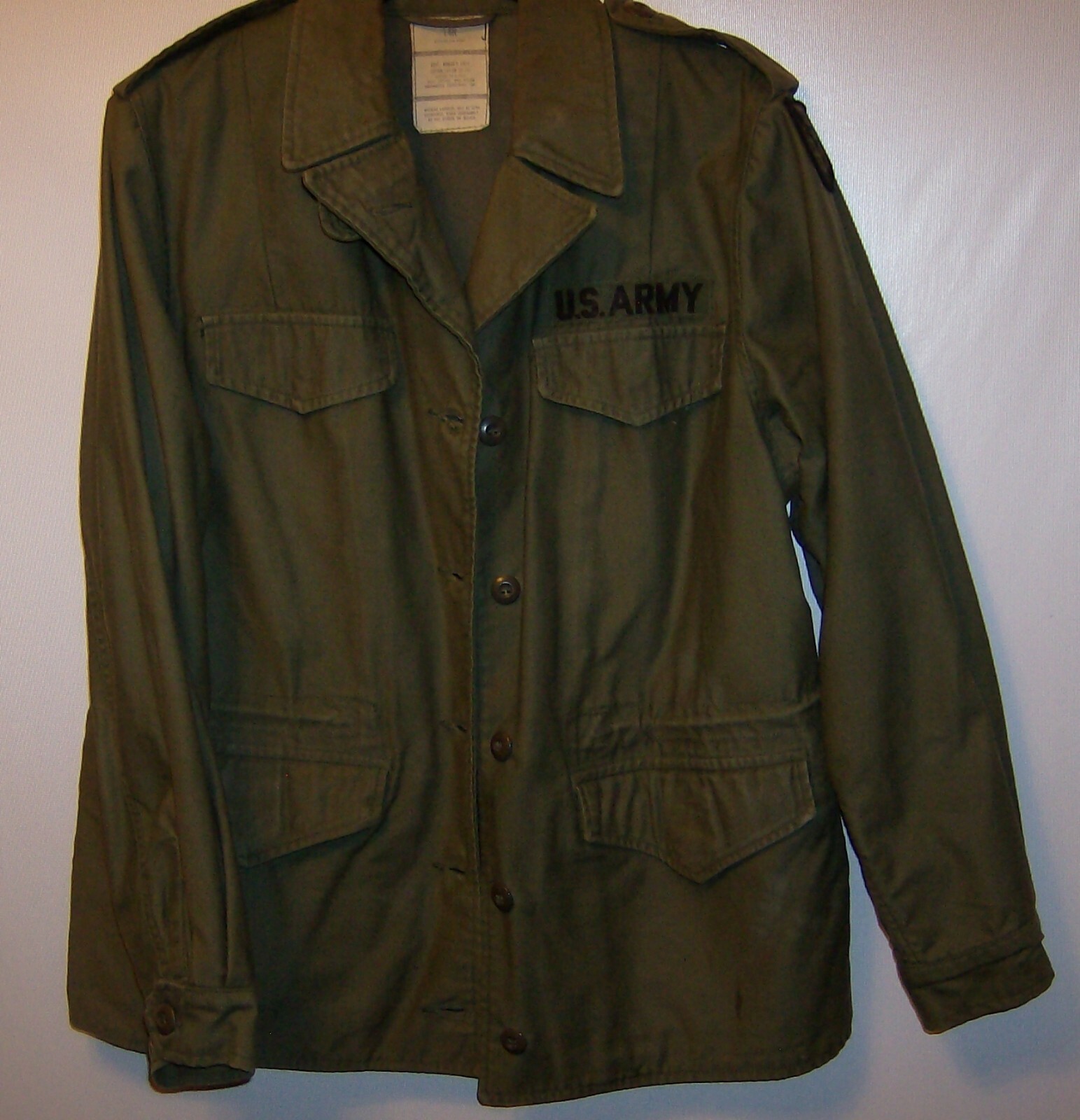 Vintage US Army Vietnam War Era Women&rsquo;s Olive Green Field Jacket Size Large 14R