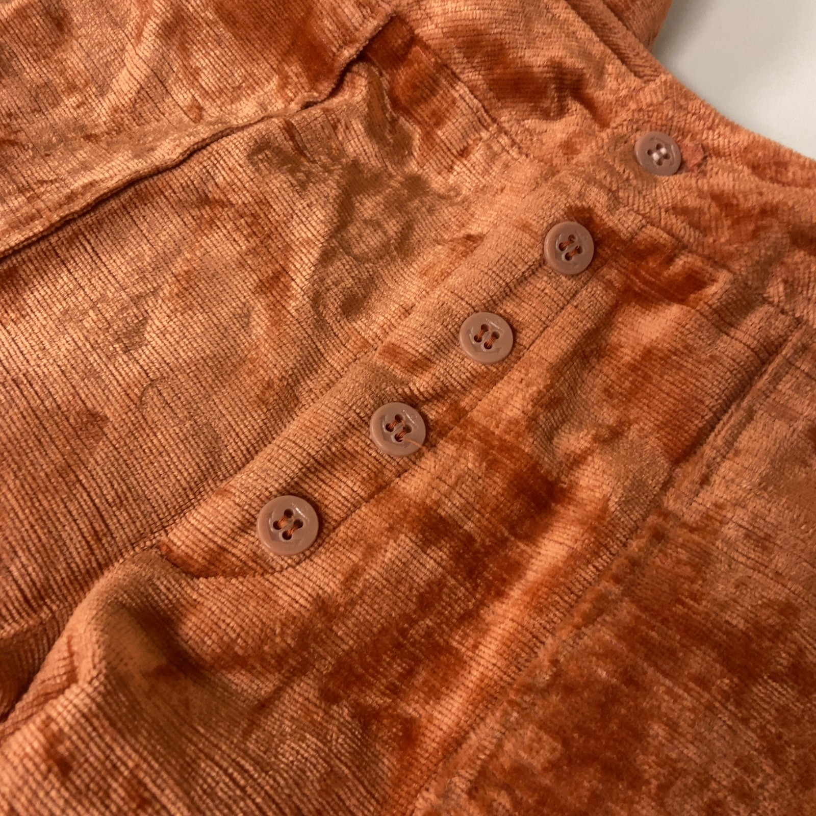 Vintage Marianna Fashios Orange Crushed Velvet Button Fly Pants Women&rsquo;s sz 14
