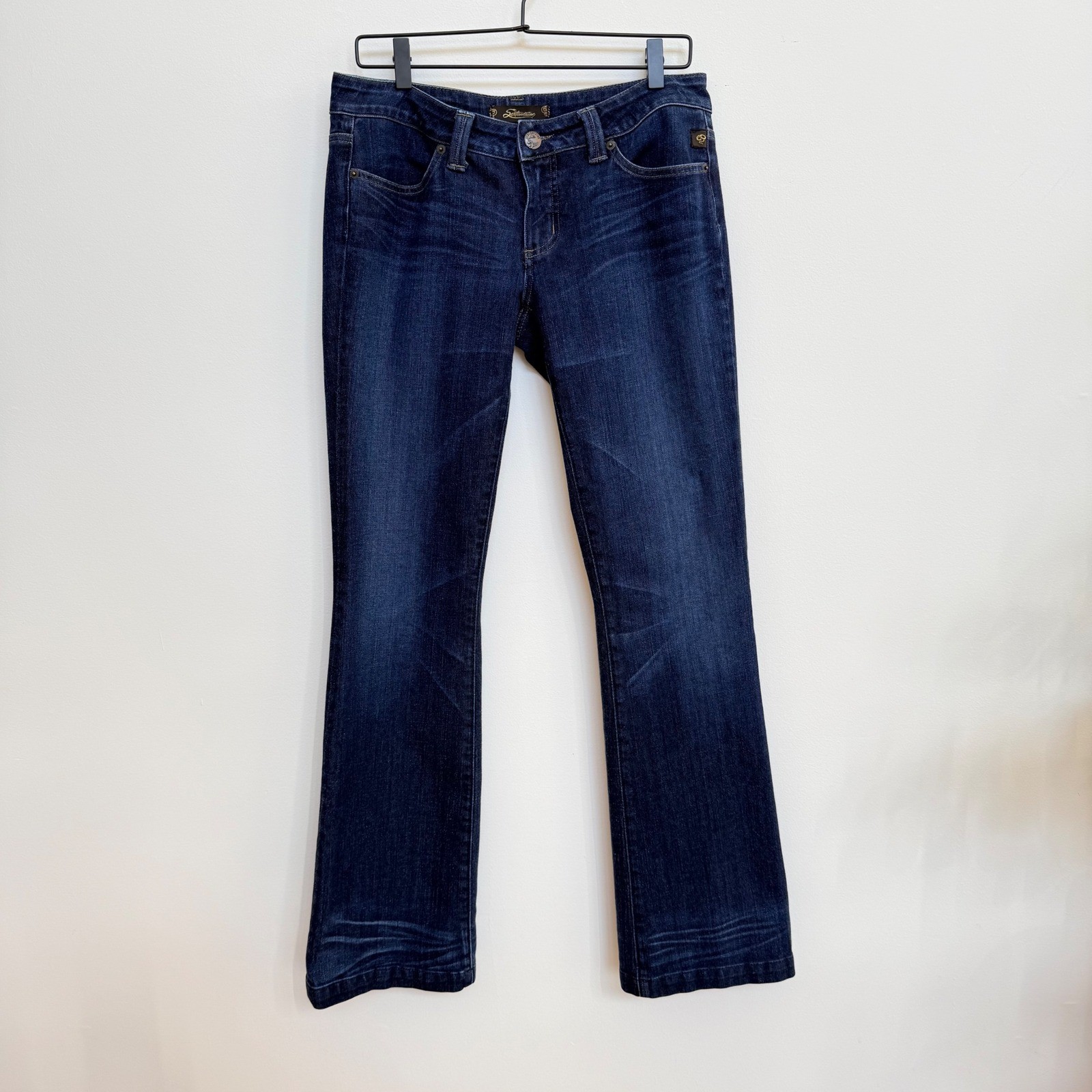 Serfontaine Dark Wash Bootcut Jeans Low Rise Long Inseam Size 29 Y2K Minx Style