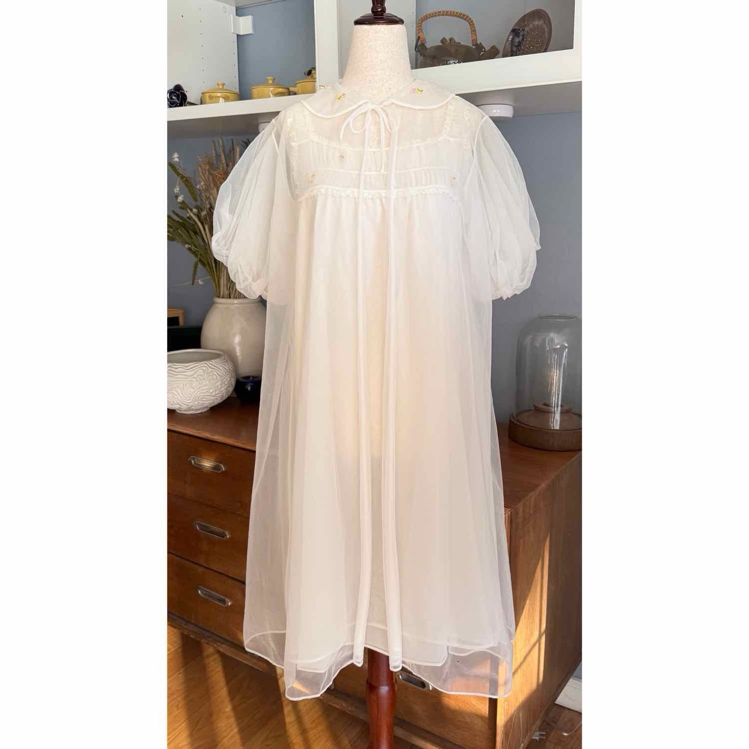 Vintage 60s Pandora Peignoir Set Nightgown & Robe Negligee Lingerie USA