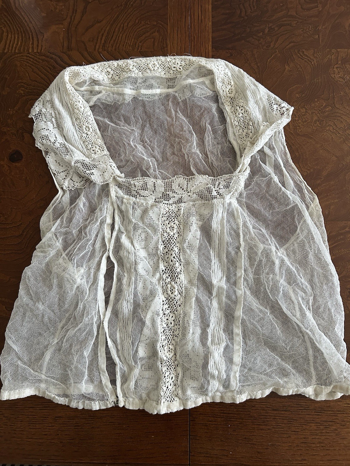 TRUE VINTAGE VICTORIAN/EDWARDIAN CORSET COVER TOP BLOUSE LACE XS SMALL