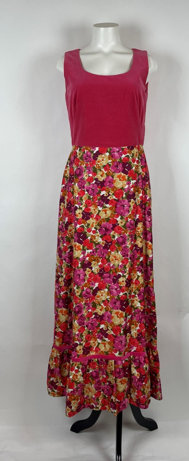 Vintage 50&rsquo;s VERA MONT PARIS Pink Floral Cocktail Party Dress 40 MAD MEN STYLE!