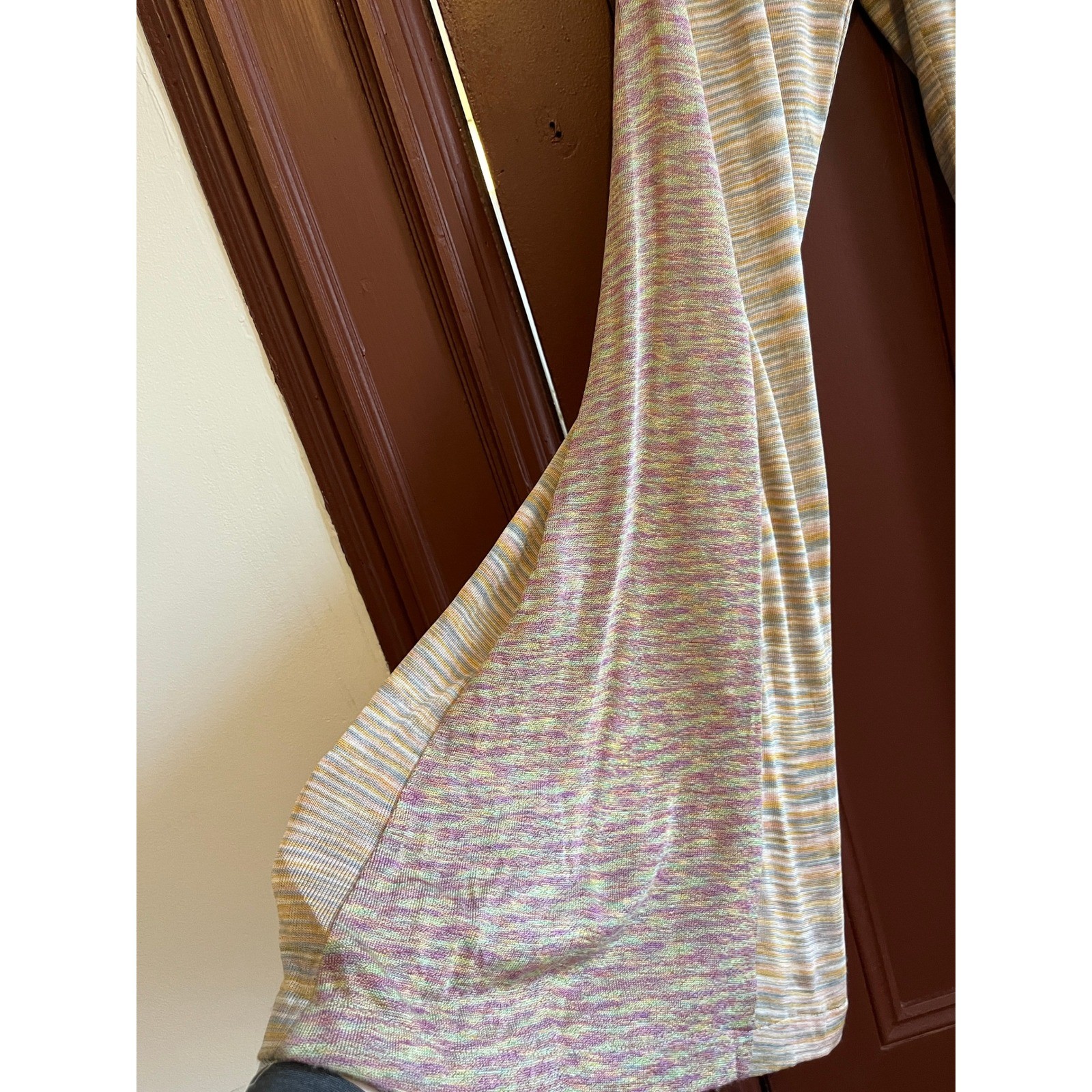Vintage Missoni 100% Silk Knit 2 Piece Set Pants Top Orange Lilac Multi Italy