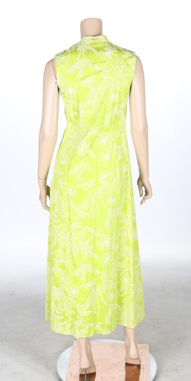Beachcomber Jamaica Vintage 70s Lime Green Print Coverup Dress sz 8
