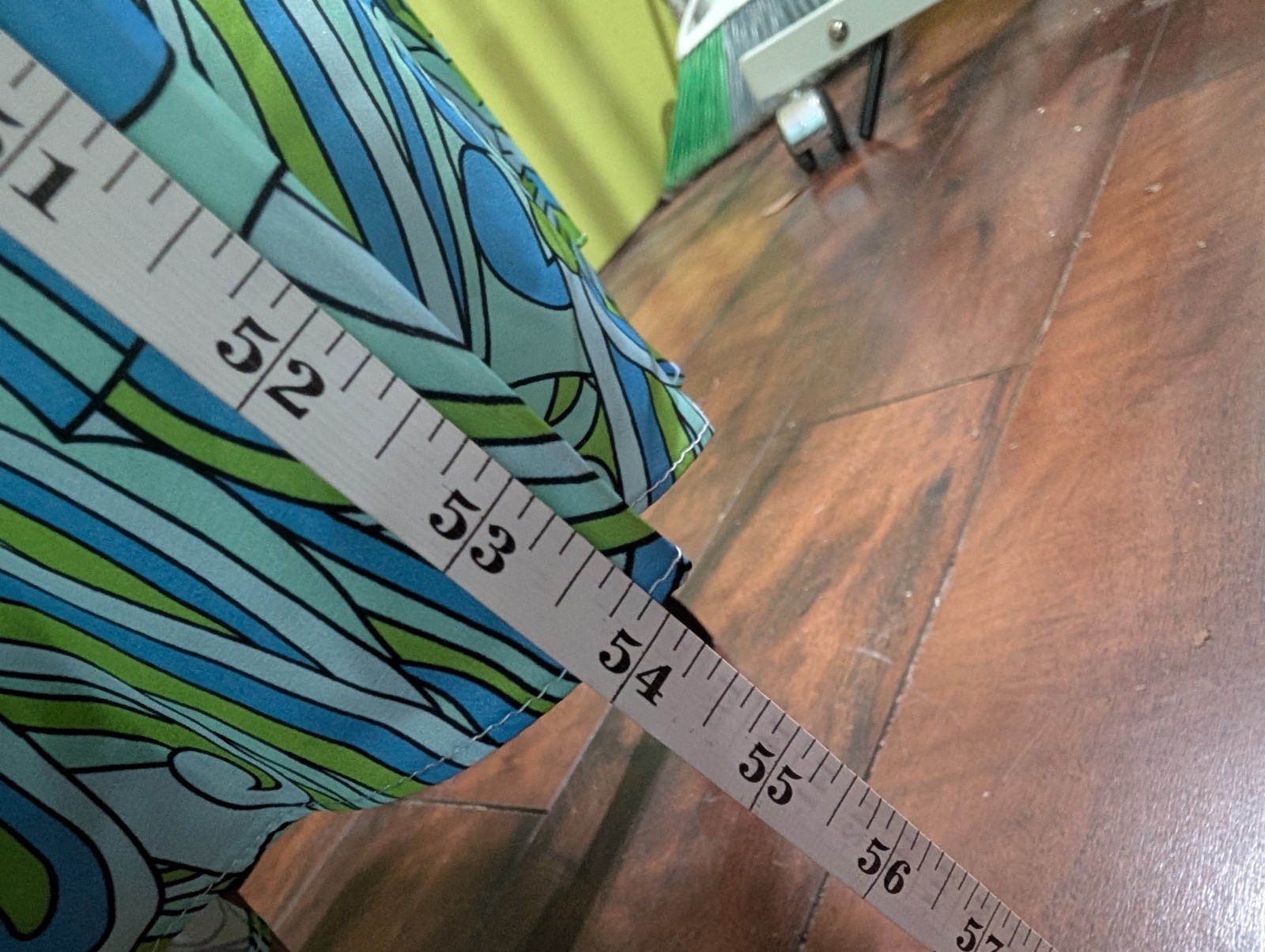 Modern Retro Psychedelic Maxi Dress Blue Green Mod Boho Hostess Medium