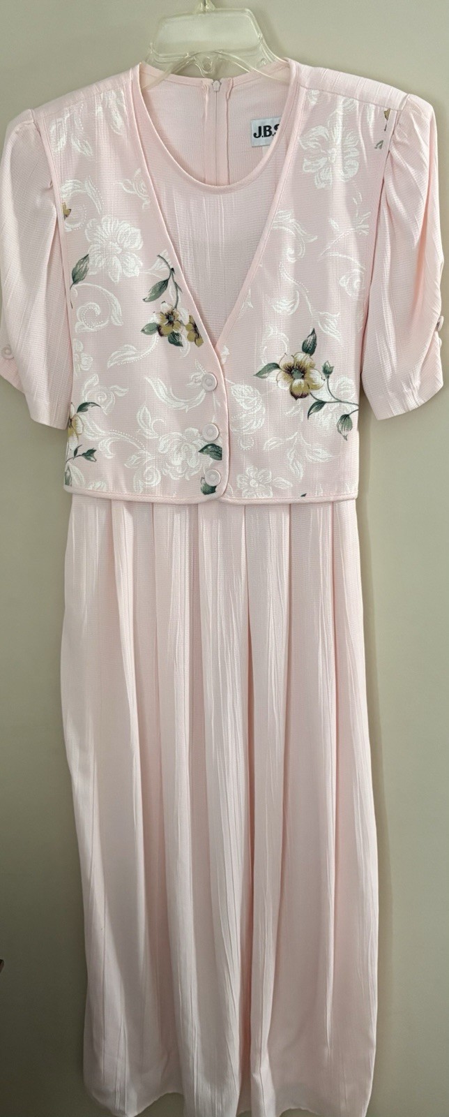 VTG 90&rsquo;s JBS Women&rsquo;s Blush Pink Maxi Dress Size 6 Cottagecore Prairie Romantic