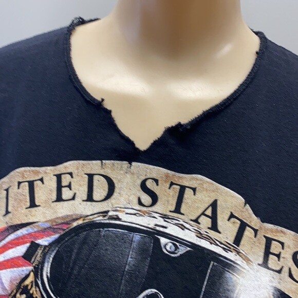 Vintage cutoff United States Marine corpse graphic T-shirt small bulldog diy tee