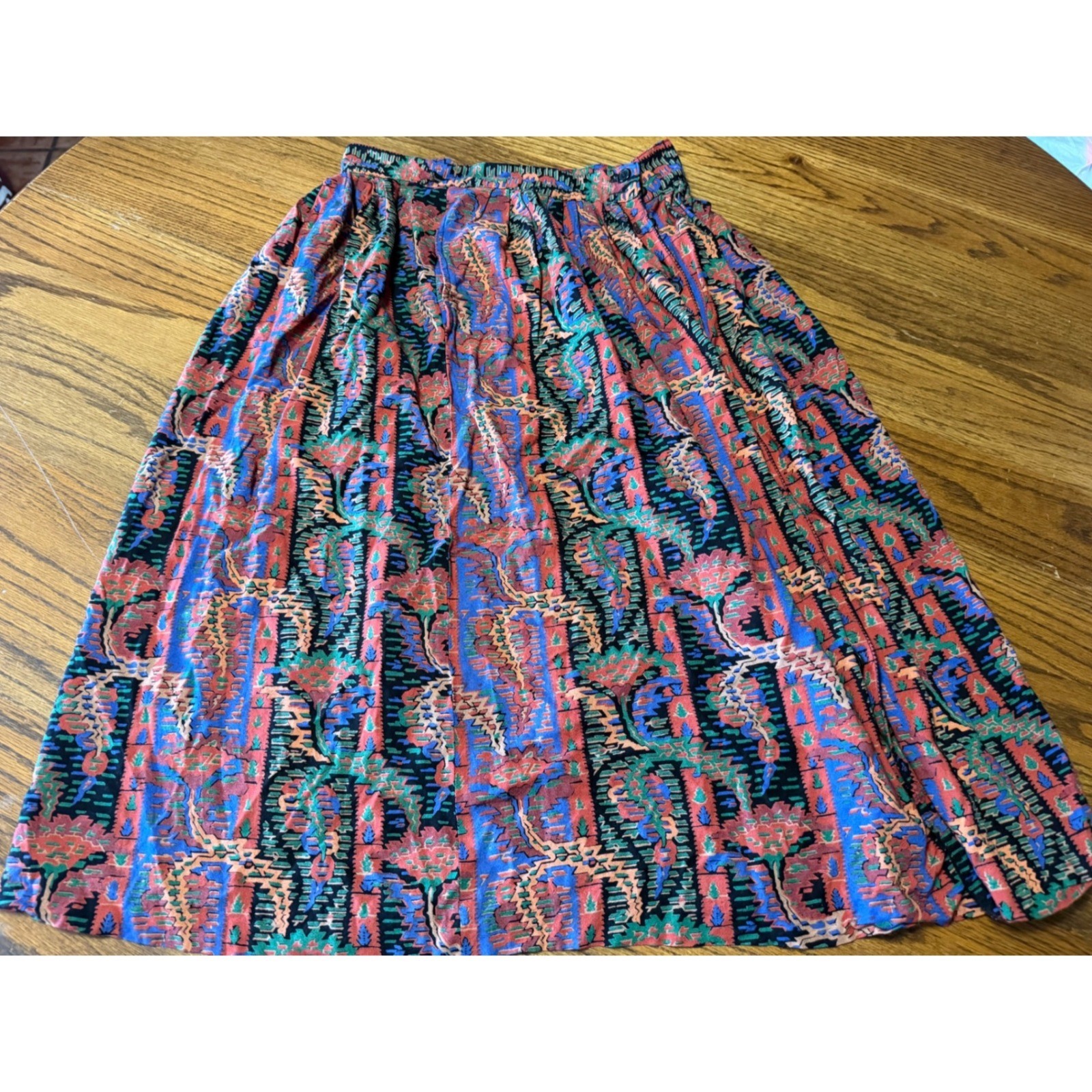 Giorgio Sant&rsquo; Angelo Vintage Rayon Midi Skirt Abstract Made in Yugoslavia 10