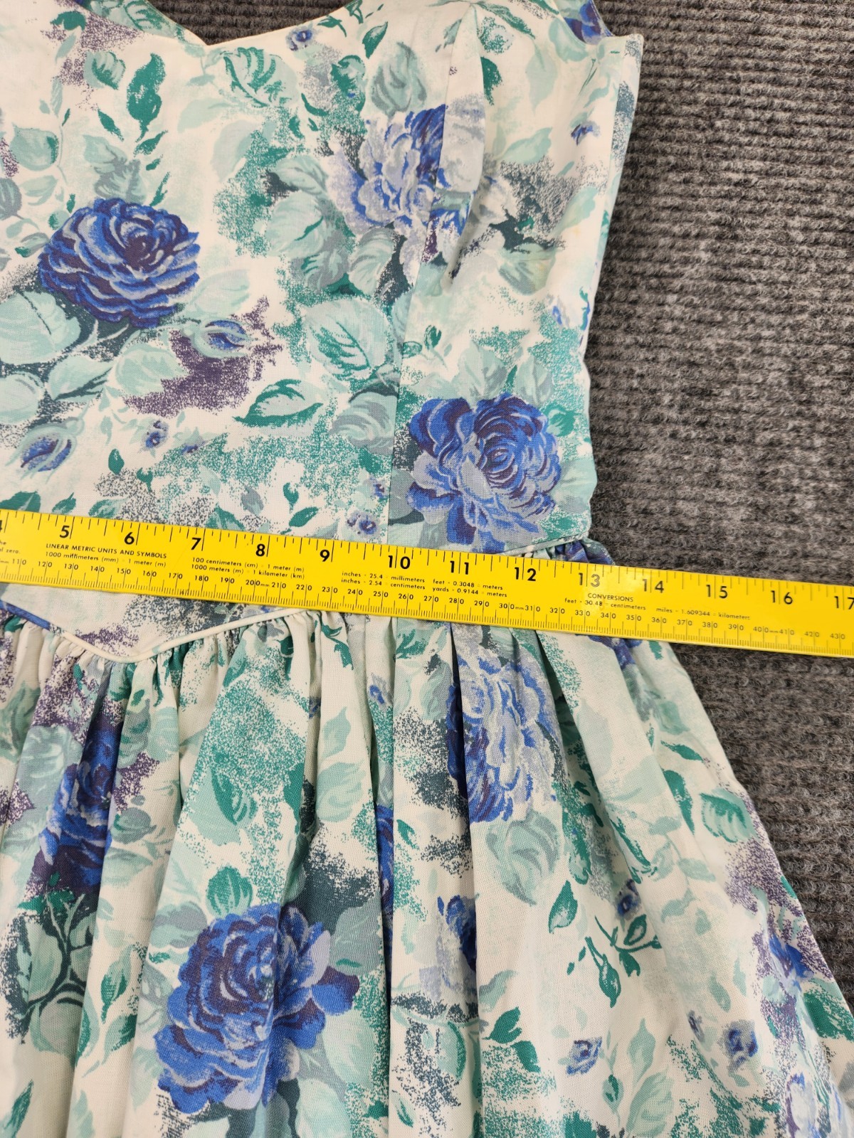 Vintage Laura Ashley Dress Size 4 Blue White Floral Cottagecore Sweetheart