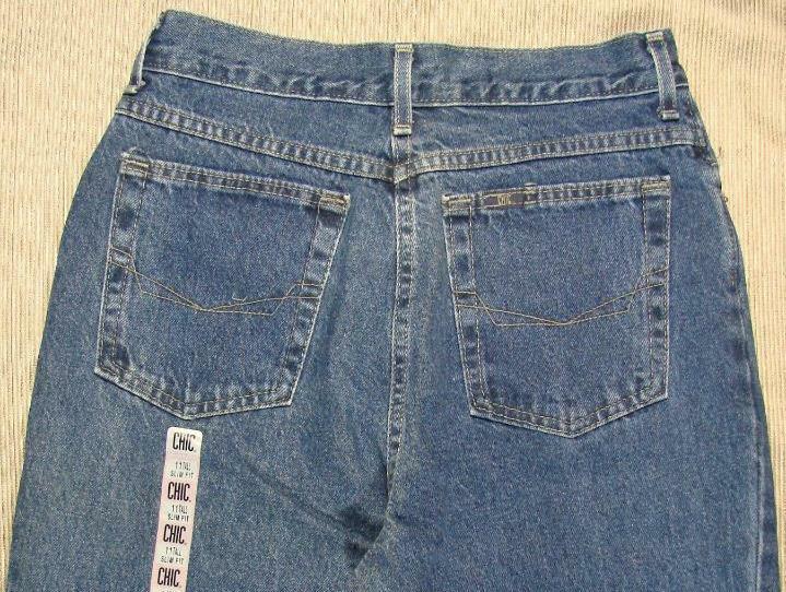 NWOT 80&rsquo;s VTG Chic Jeans High Waist peg leg 11 Tall 28 waist x 33 inseam Slim