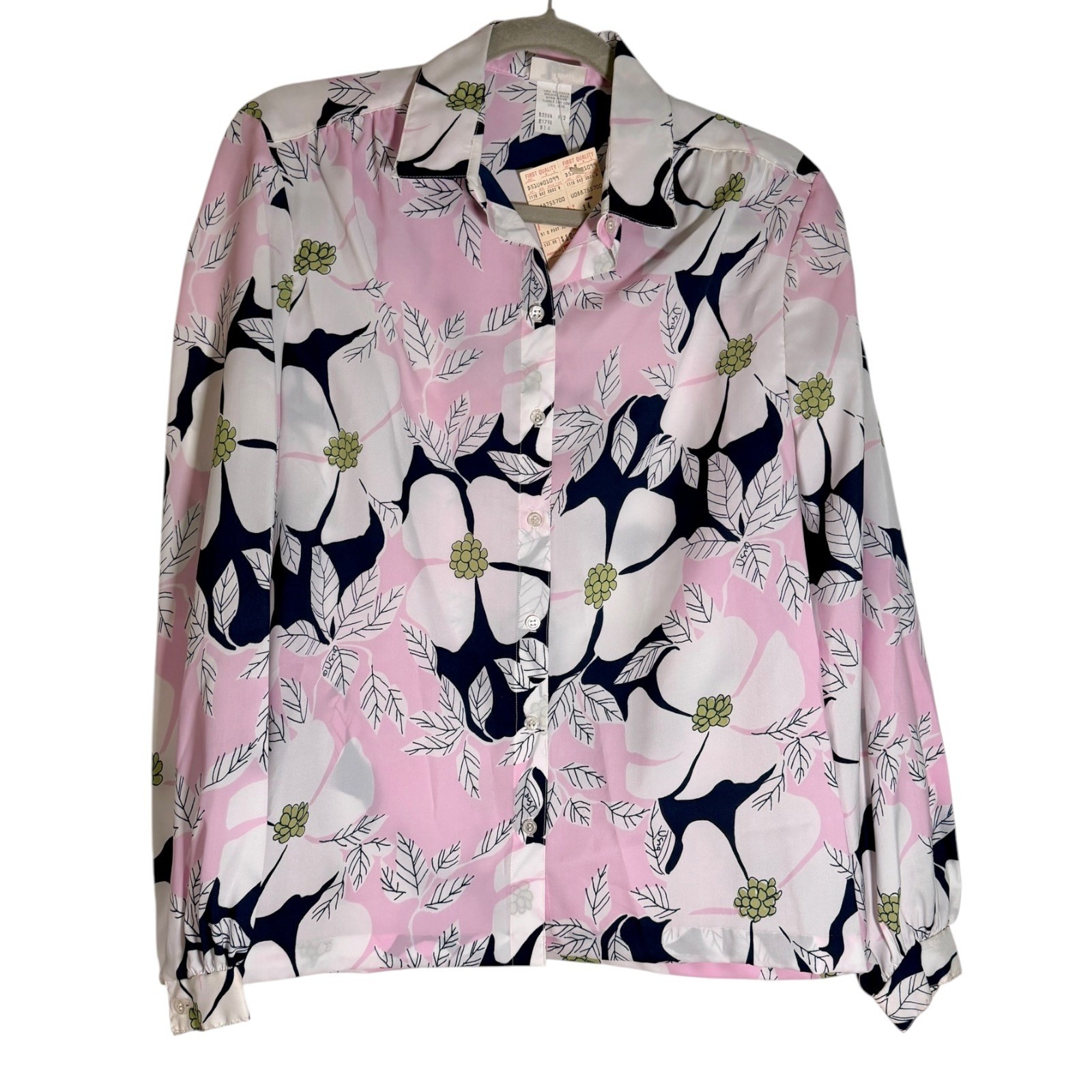 NEW Vintage Vera Neumann 70&rsquo;s/80&rsquo;s Women&rsquo;s Button Down Shirt Blouse Floral Med