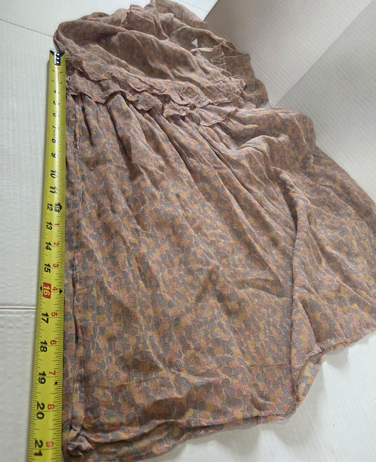 VTG 40s/50s Crepe Cocktail Dress Drop Waist Ruffles Pan Collar Size XS/0-2