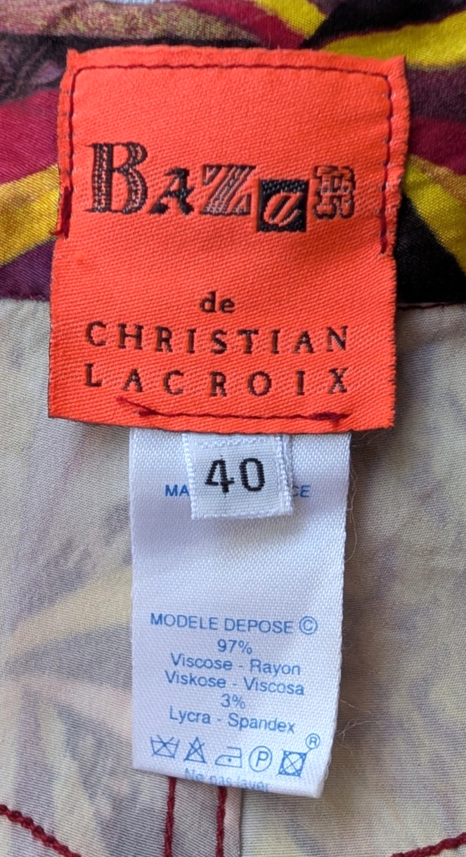 Vintage 90&rsquo;s Christian Lacroix Bazar Satin Pants leggings international photo 40