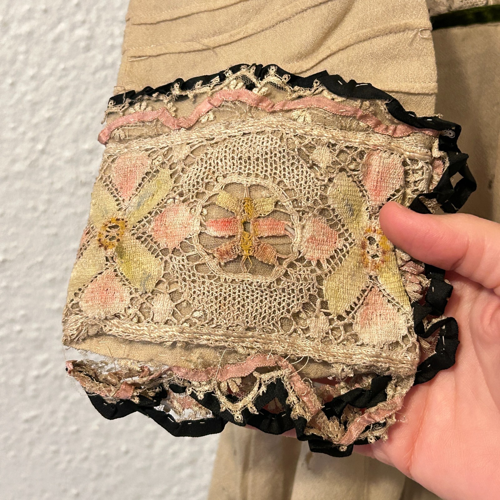 AS IS Study Antique 1890’s Victorian Gown Wool Lace Dress