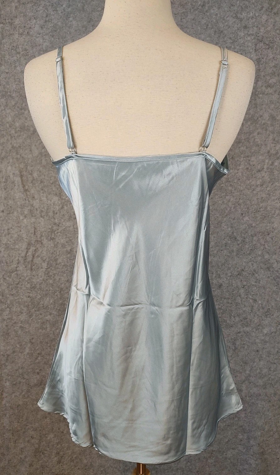 90s Y2K Vintage Slip Dress Size Small Powder Blue Shiny Coquette Fairy Chemise