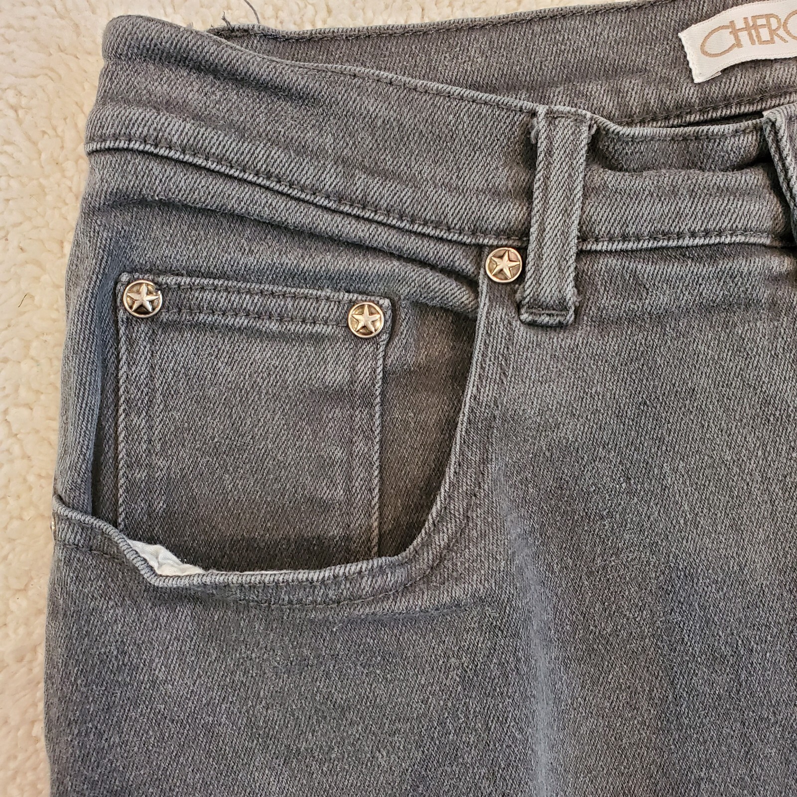 90s Gray Jeans High Waisted Gray Straight Leg Stretch Sz 6 x 29.5 Grunge