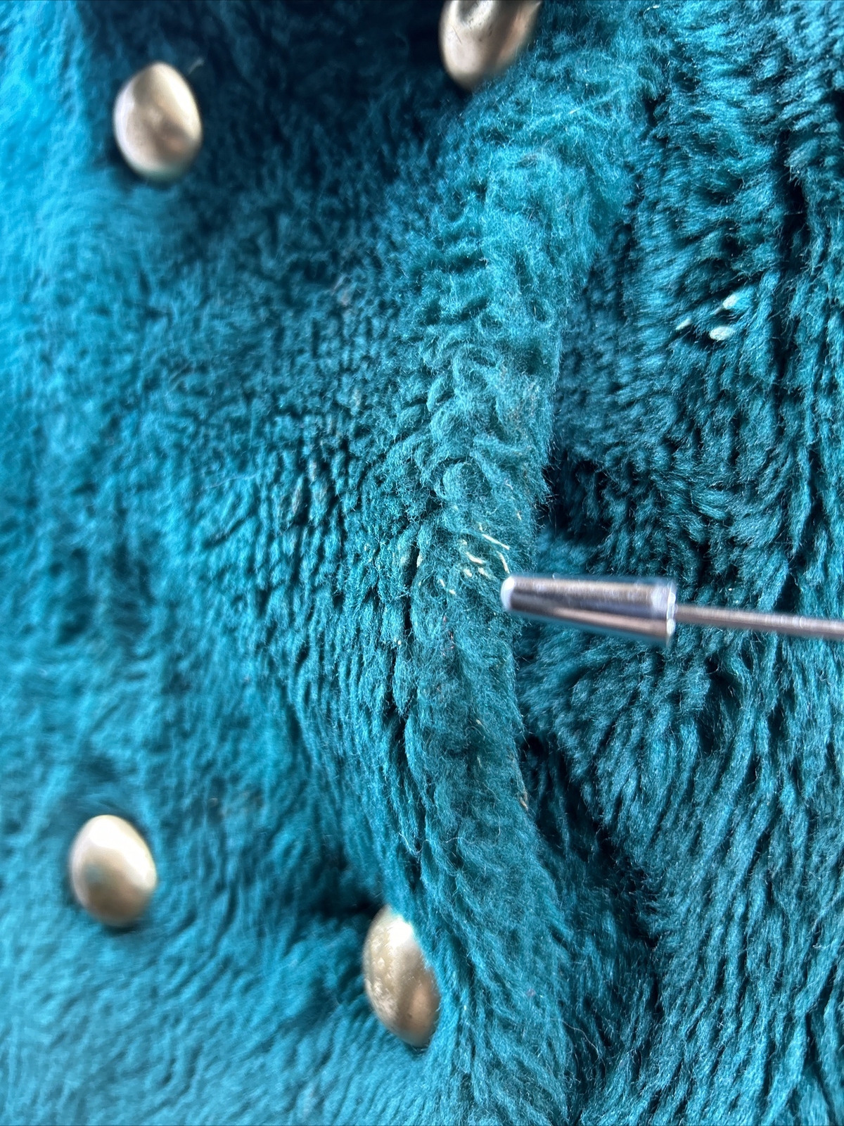 ​Vintage 1970s Teddy Bear by White Stag Green Faux Fur Coat Women&rsquo;s S