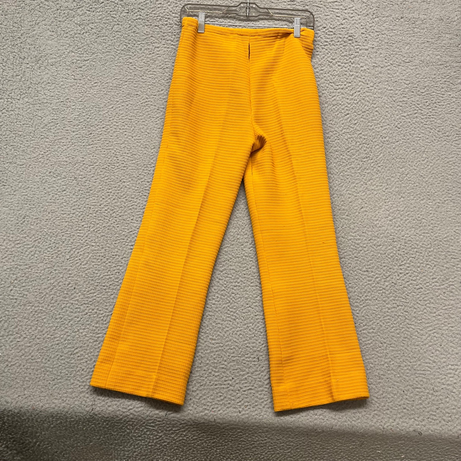60&rsquo;s Leisure Pant Set Womens S Marigold Yellow Textured Dacron Polyester 70&rsquo;s